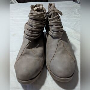 Cato Tan Ankle Boots Size 11M Faux-leather W/Strappy Upper Design